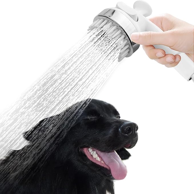 YOO.MEE Pet Shower Attachment for Bath Tub, Grooming Teeth Shower for Gog Washing and Pet Showering, Hair Rinse, Tub and floor Cleaning, W/Brass Diverter, W/ 59'' Hose