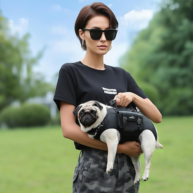 Wakytu Dog Backpack Carrier for Dogs,Dog Lift Harness,Adjustable Padded Breathable Straps for Dogs, Disabled, Joint Injuries, Arthritis,M