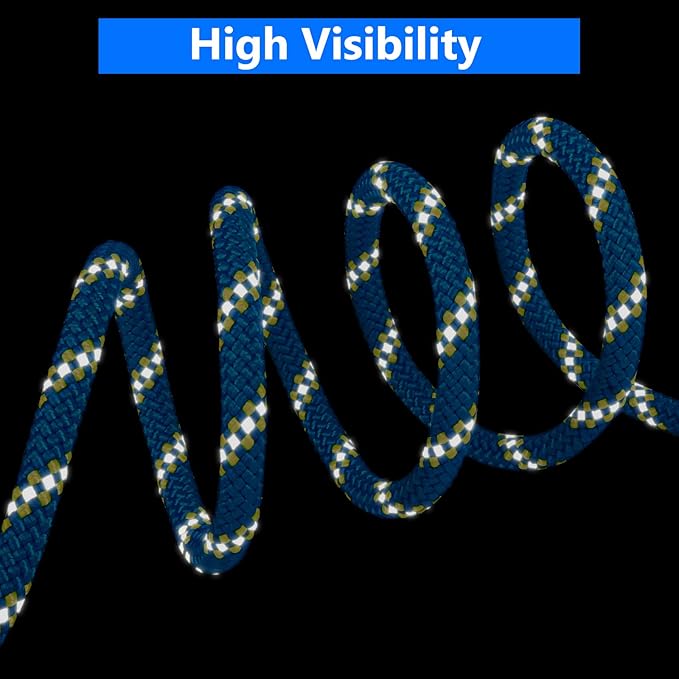 XiaZ Dog Tie Out Cable for Camping, 100ft Portable Overhead Trolley System for Dogs up to 200lbs，Dog Lead for Yard, Camping, Parks, Outdoor Events,5 min Set-up Blue