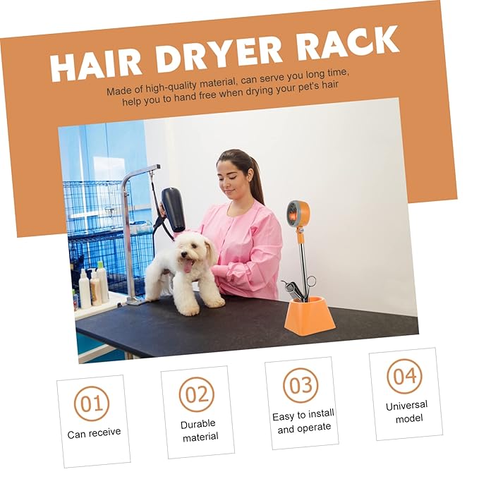 Beaupretty Floor-Standing Hair Dryer Bracket Stand for Pets Punch-Free Design Sturdy Hair Dryer Holder Barrel Support for Home Use