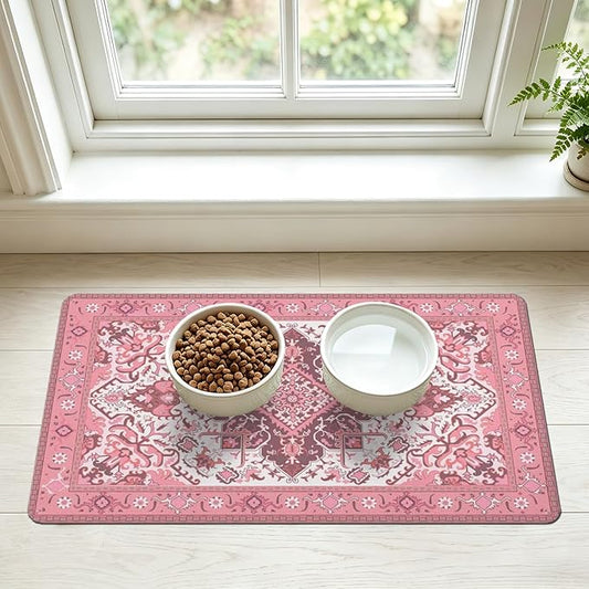Pet Feeding Mat for Floors Waterproof Dog Mat for Food and Water Absorbent Quick Dry Non Slip mat for Cat Bowls