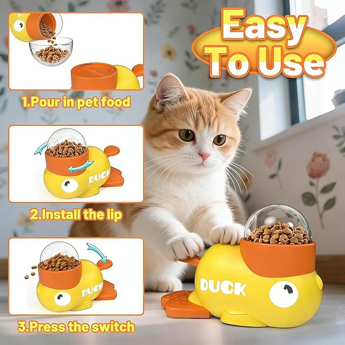 Duck Dog Treat Dispenser Toy for Small Breeds - Interactive Slow Feeder Puzzle & Food Dispensing Toy, Mental Stimulation Puppy Chew Toy for Healthy Digestion & IQ Training