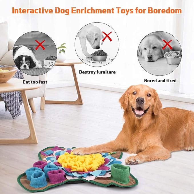 Yummy Sam Snuffle Mat for Small and Medium Dogs, 2 in 1 Portable Interactive Nose Smell Training Sniffing Pad with Puzzle Toys for Boredom Stimulating Slow Eating and Keep Busy (Grey)