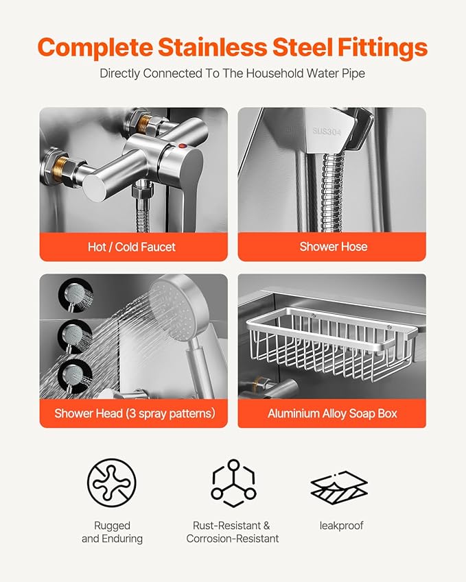 VEVOR 34" Dog Washing Station Professional Stainless Steel Pet Grooming Tub Bathtub Dog Wash Sink with Shower Faucet Soap Holder Non-Slip Stairs Easy-Clean for Small Dogs Cats Left Door