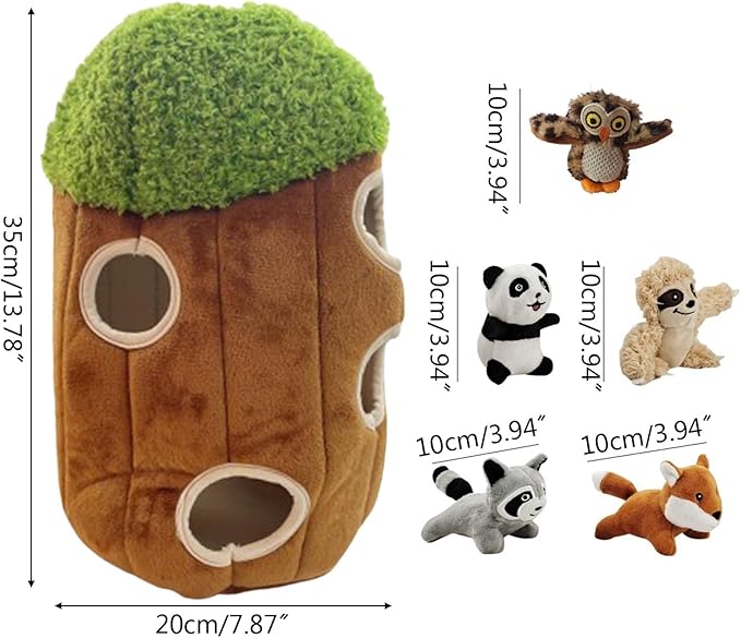 6Pcs/Set Interactive Squeaky Hide & Seek Activity Plush Soft Dog Toy Stuffing Burrow Optional Animal Plush Christmas Dog Toys for Christmas