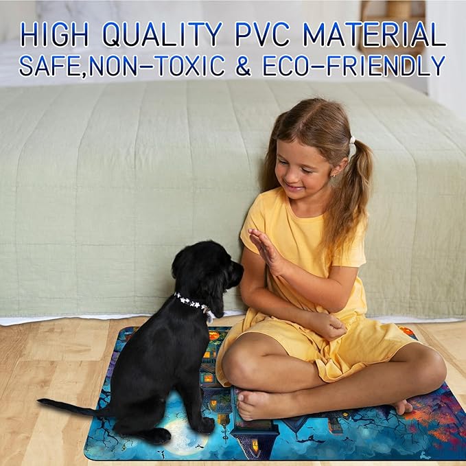 Dog Food Mat, 15.7" x 23.6" Absorbent Pet Feeding Mat for Food and Water, Waterproof Diatom Mud Pet Placemat with Non-Slip Rubber Backing, Cat Bowl Mat for Floors - Castle Tree Withered