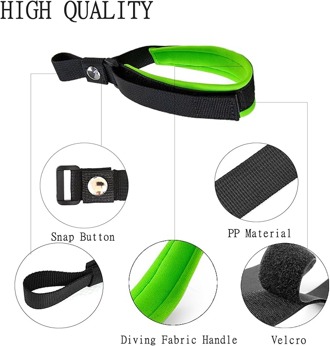 Dog Leash Wrist Safety Strap, Dog Leash Wrist Strap for Hands Free, Soft Comfortable Diving Fabric, Bright Green Color