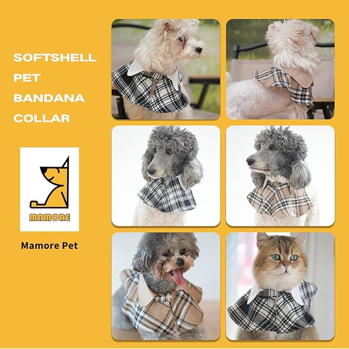 Dog Tuxedo Wedding Suit Shirt with Bow Tie, Formal Outfit Tux Attire for Puppy Small Medium Dogs Cats Costume (Black Scarf, Large)