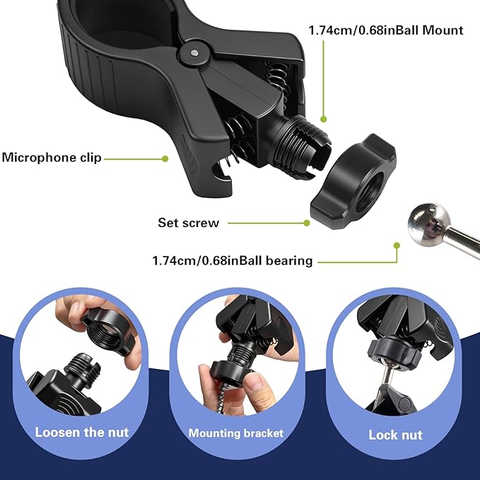 Hair Dryer Holder, 360° Rotating Hands-Free Dog Blow Dryer Stand, Adjustable Clamp-on Lazy Bracket, for Home & Salon Dog Cat Grooming