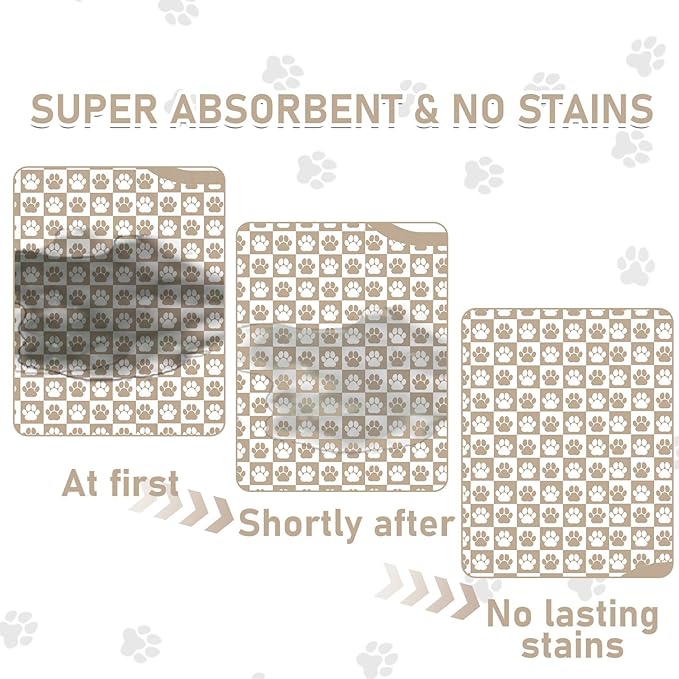 Pet Mats for Food and Water, Khaki Bone Dog Food Mat for Floors, Non Slip Indoor Quick Dry Cat Bowl Feeding Mats (11.8” X19.7”)