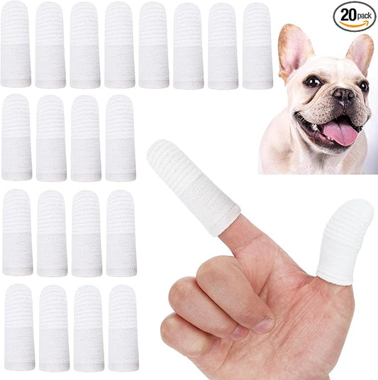 20 PCS Dog Toothbrush Pet Toothbrushs Finger Toothbrushs cat Too thbrush Washable & Comfortable & Durable 1 Set for 2 Fingers(20)