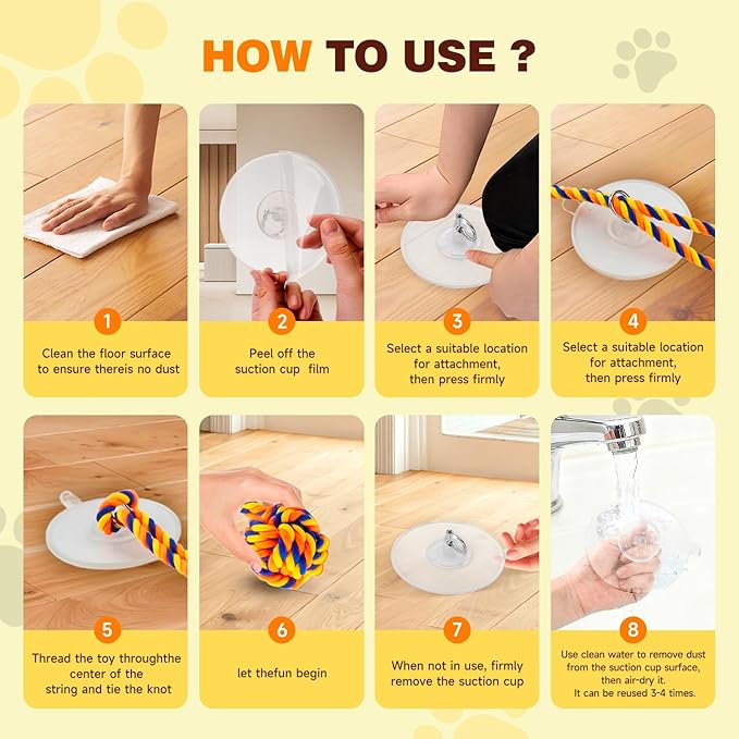 Interactive Dog Toys to Keep Them Busy, Tug of War, Dog Enrichment Toys for Aggressive Chewers, Puppy Teething Toys,Durable Rope & Chew Ball, Indoor Toys Small Dogs，Orange