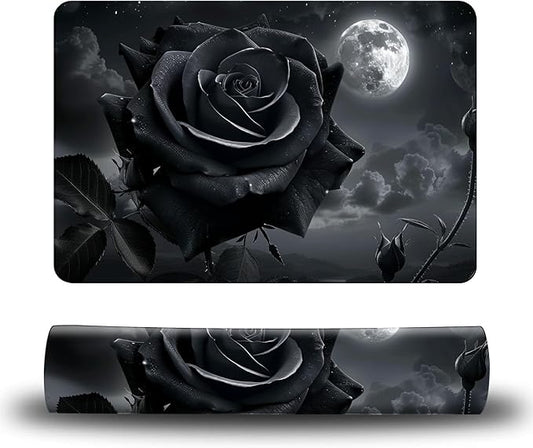 Dog Food Mat, 19.6" x 23.6" Absorbent Pet Feeding Mat for Food and Water, Waterproof Diatom Mud Pet Placemat with Non-Slip Rubber Backing, Easy Clean Cat Bowl Mat for Floors - Gray Roses