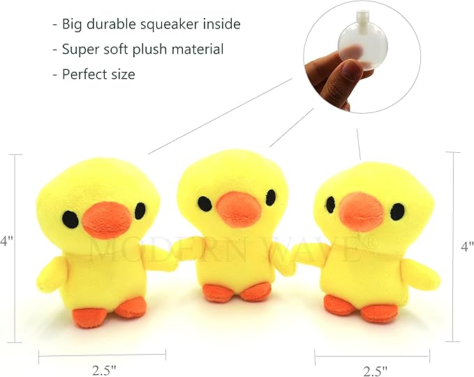 MODERN WAVE - Interactive Squeaky Plush Hide and Seek Squirrel Type Puzzle Toy for Dogs, Medium/Large Size (Farm and Ducks)