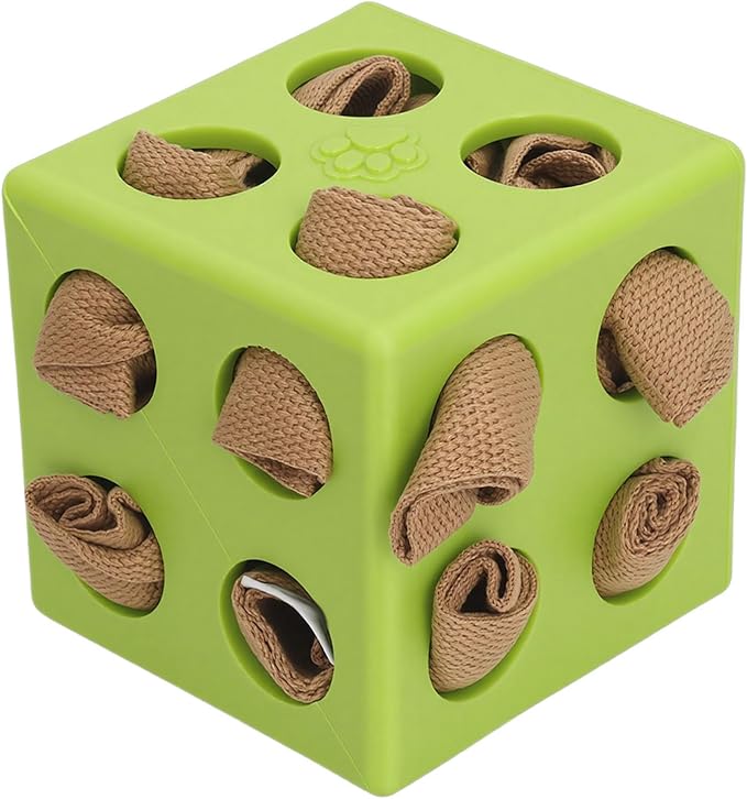 Dog Enrichment Toy Snuffle Ball Interactive Treat Dispenser Puzzle for Mental Stimulation with Slow Feeder Design for Dogs Pets (Green)