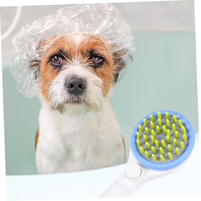 Luxshiny Dog Shower Combing Sprayer with Hose Handheld Pet Bath Brush with Massage Function Abs Durable Material for Puppy Grooming and Easy Water Rinse