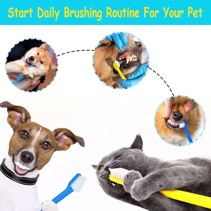 20 PCS Pet Dog Soft Toothbrush - Finger Toothbrush for Small to Large Dogs