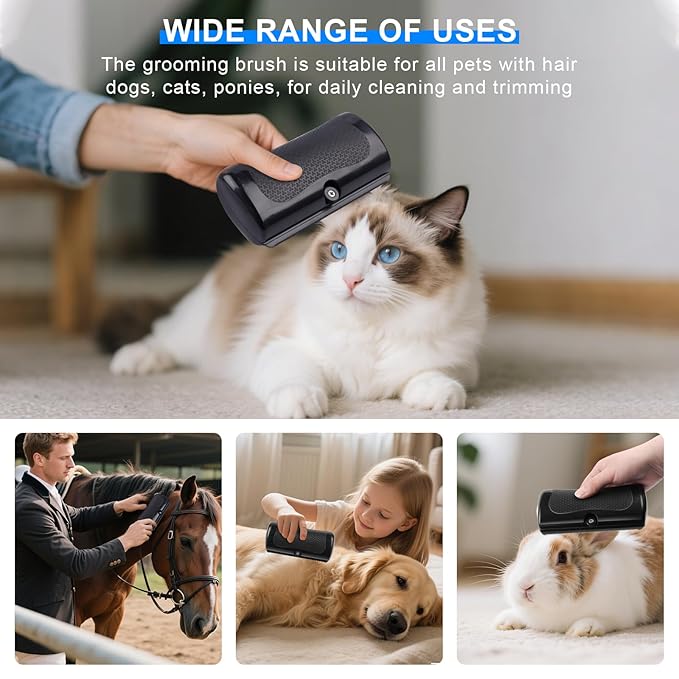 Deshedding Dog Brush for Shedding, Undercoat Grooming Tool for Dogs, Cats & Horses, Ergonomic Brush Painlessly Removes Pet Loose & Matted Hair, Reduces Shedding for Short, Medium & Long Hair Pets