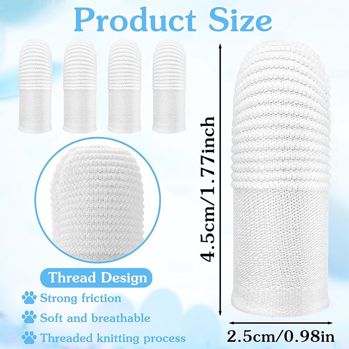 CIATBYYJ 30Pcs Dog Toothbrush Finger, Soft Fabric Finger Toothbrush for Dogs Cats, Washable & Reusable Cat Teeth Cleaning Wipes Toothbrushes Fingers Dental Wipes Care Remove Stain