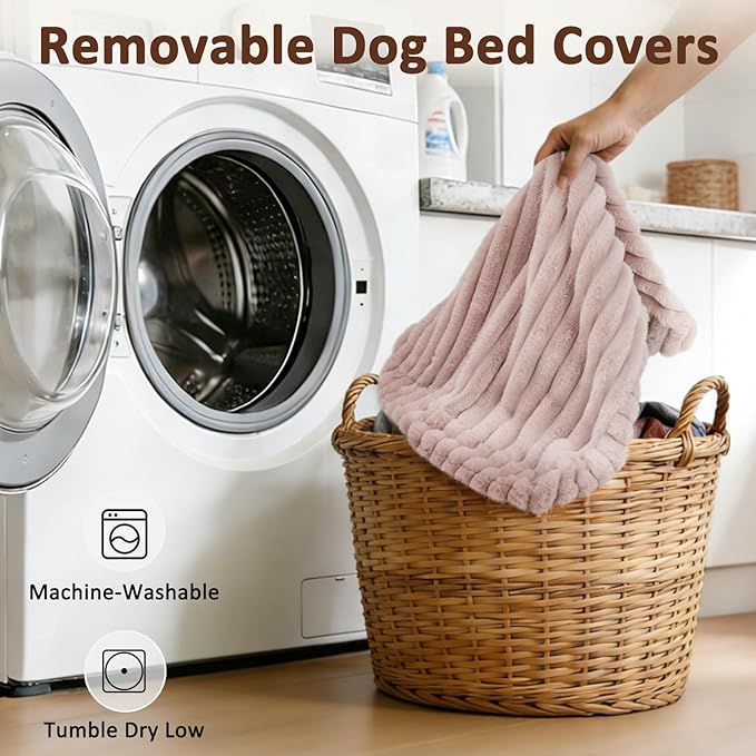 Dog Bed Medium Size Dog, Flat Pet Beds with Removable Washable Cover, Pet Mat Cute Crate Bed Thick Shredded Chopped Crate Foam & Anti Slip Bottom for Indoor