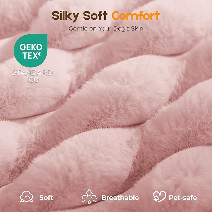 Orthopedic Dog Bed for Extra Large Dog, Waterproof Pet Bed for Crate,Non-Slip Bottom and Egg-Crate Foam with Removable Washable Cover Crate Bed,Pink,41"x27"x4"