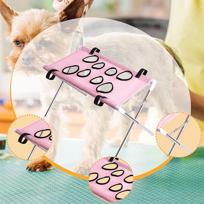 Pet Grooming Hammock Hammock Helper Washing Cat Grooming Hanging Harness for Nail Trimming Nail Clipping, Pink