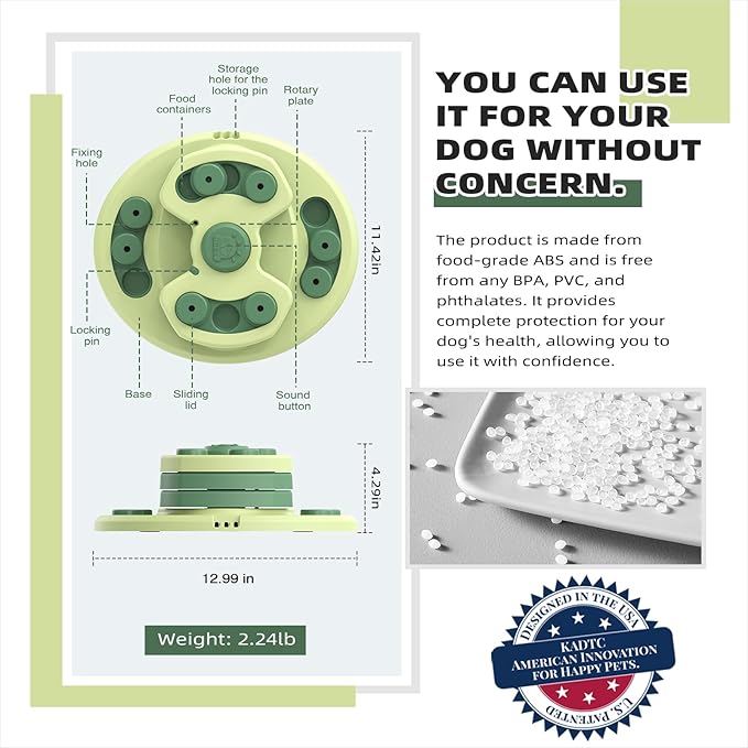 KADTC Dog Puzzle Toy, Large Size, 3 Levels of Step-by-Step Challenge, 3 Ways to Play Beginner to Advanced Slow Feeder & Mental Stimulation for Dogs Enrichment Toys