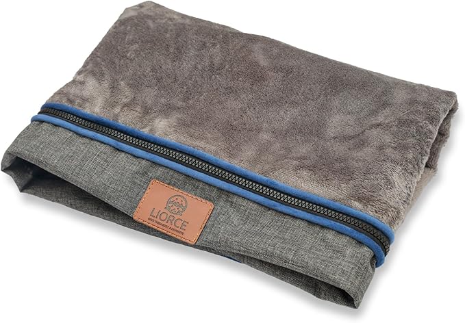 LIROCE Washable Dog Bed Cover Replacement, Large Wrap-Around Zipper Cover for Orthopedic Memory Faom Dog Bed (35x23x4 inches), Dark Grey