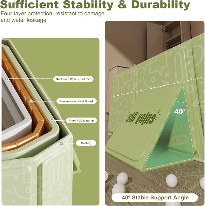 Foldable Dog Bathtub for Small to Medium Dogs & Cats, Collapsible Pet Bath Tub with Side Drain Plug, Portable Puppy Wash Tub, Rigid Panels, Fold-Flat for Carry & Storage