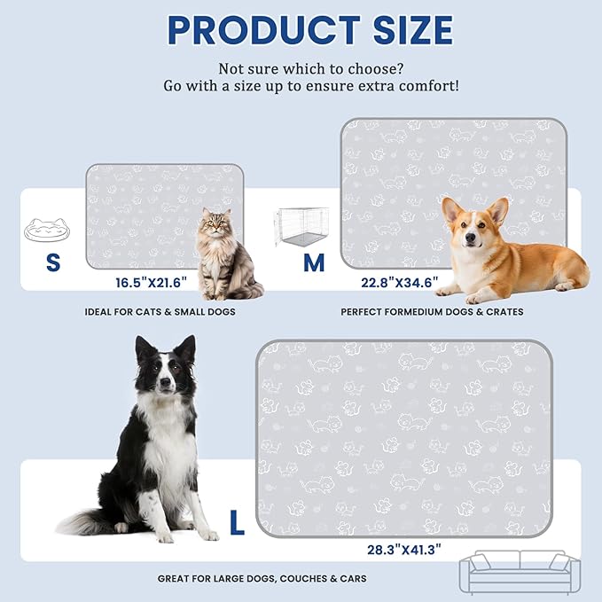 SUPRIY Dog & Cat Cooling Mat with Bandana - Pet Cooling Pad & Pet Scarf Set for Summer(QMAX>0.4) for Pet in Summer, Washable, Non-Toxic (Large 28.3"x41.3")
