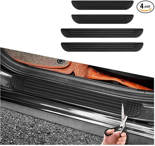 4PCS Cuttable Car Door Sill Protector,Anti-Slip & Anti-Scratch Car Door Edge Guards for Protecting Doors Threshold,Width 2.36" Automotive Doors Entry Guard Cars Accessories