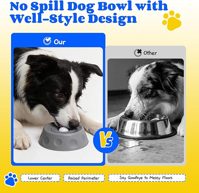 Dog Lick Bowl with Ball, Slow Feeder Lick Ball Bowl for Dogs, Dog Licking Bowl with Rolling Ball, Slow Feeder Ball Bowl to Slow Pet Eating, Rolling Ball Dog Bowl Give Pet More Time to Enjoy Eating