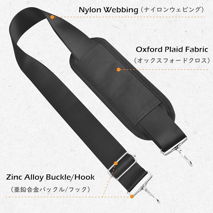 TRIWONDER Bag Shoulder Strap Replacement Adjustable Strap with Padded Metal Hooks for Crossbody Bags Messenger Bags Laptops