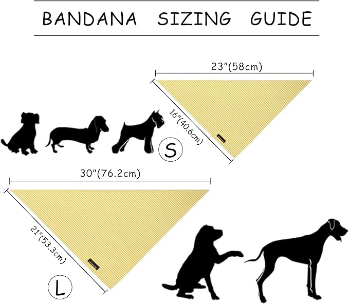 ARING PET Stripe Dog Bandanas, Cute Yellow Pet Bandana Scarf Triangle Bib for Small Medium Large Boy Girl Dogs Cats, Puppy Kerchief for Daily Wear Walks Party Photos-L