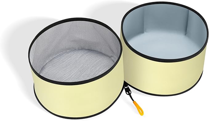 OllyDog Superbowl | Collapsible Dog Travel Bowl | 2-Compartment Food & Water | Foldable Portable Dog Dish | Hiking Camping Backpacking | Small Medium Large Dogs (Sol)