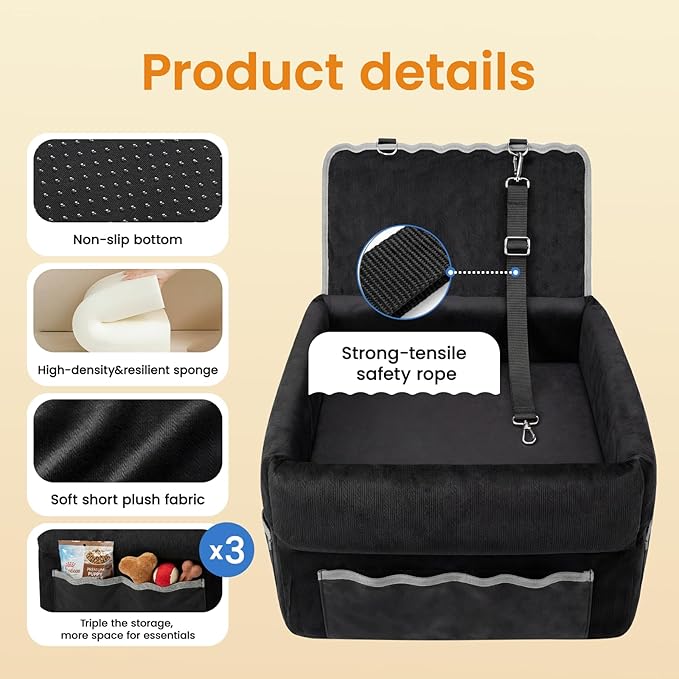 Elevated Dog Cat Car Safety Seat (Large)