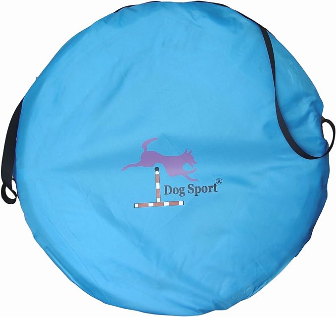 14' Dog Agility Tunnel with Stakes, Multiple Colors Available (Turquoise)