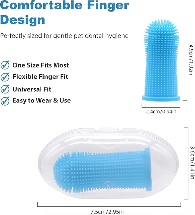3-in-1 Pet Grooming Kit – Pet Deshedding Glove, 360° Silicone Finger Toothbrush, and Professional Dog Nail Clippers with File – Complete Grooming Set for Cats & Dogs with Short or Long Fur
