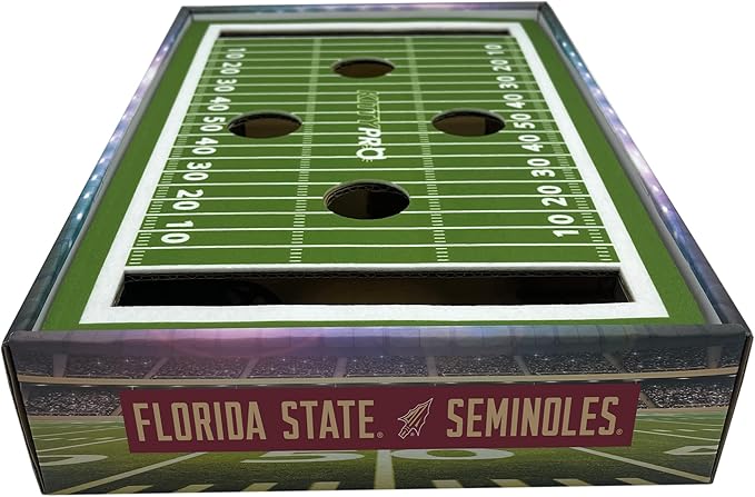 Pets First NCAA Florida State Seminoles Cat Scratcher Box, Game Day Cat Toy, NCAA Football Field Designed Cat Scratcher and Lounge, Stimulating Cat Game