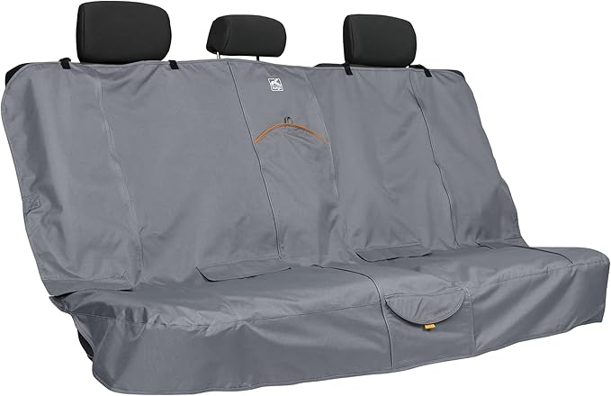 Kurgo Wander Bench Seat Cover, Dog Car Seat Protector, Waterproof & Stain-Resistant, Secure Fit, Charcoal Grey