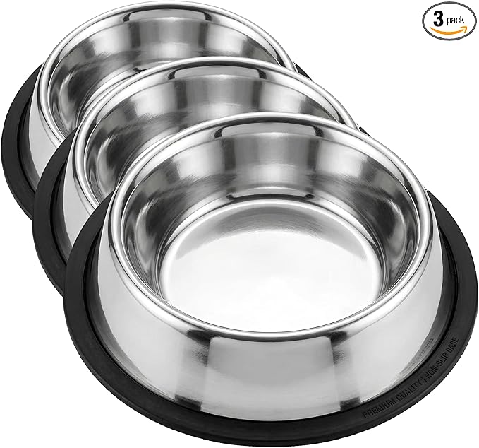 Loving Pets Standard No-Tip Dog Bowl, 8-Ounce (Pack of 3)