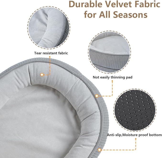 Washable Pet Cat Dog Bed Small Medium,Memory Foam Calming Pet Puppy Dog Crate Beds Cushion for Small Medium size Dogs Indoor Cats Crate,Pet Dog Cat Crate Mat with Detachable Bottom and Bolster Cushion