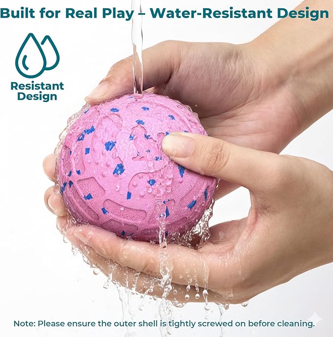 KITPLUS Smart Interactive Dog Toy Ball - Automatic Moving, Bouncing & Rolling, 3 Play Modes, Chew-Proof E-TPU, Waterproof, USB Rechargeable, Active Pet Ball for Medium & Large Dogs, Pink