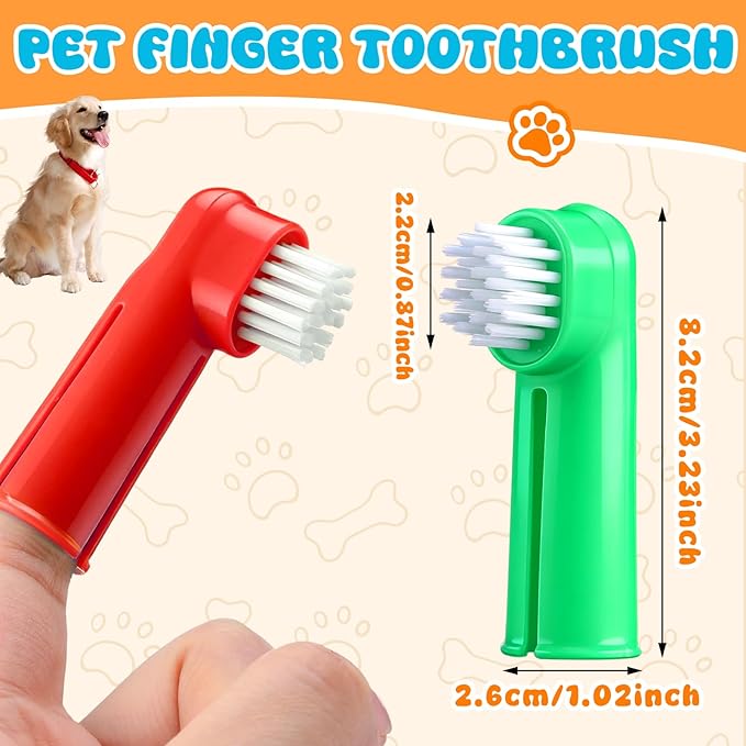 LemonRoad 100 Pcs Dog Toothbrush Pet Finger Brushes Teeth Cleaning Kit Toothbrush Oral Dental Brush Cleaning Pet Tooth Brush Care for Small to Large Dog, Cat, Puppy & Kitten
