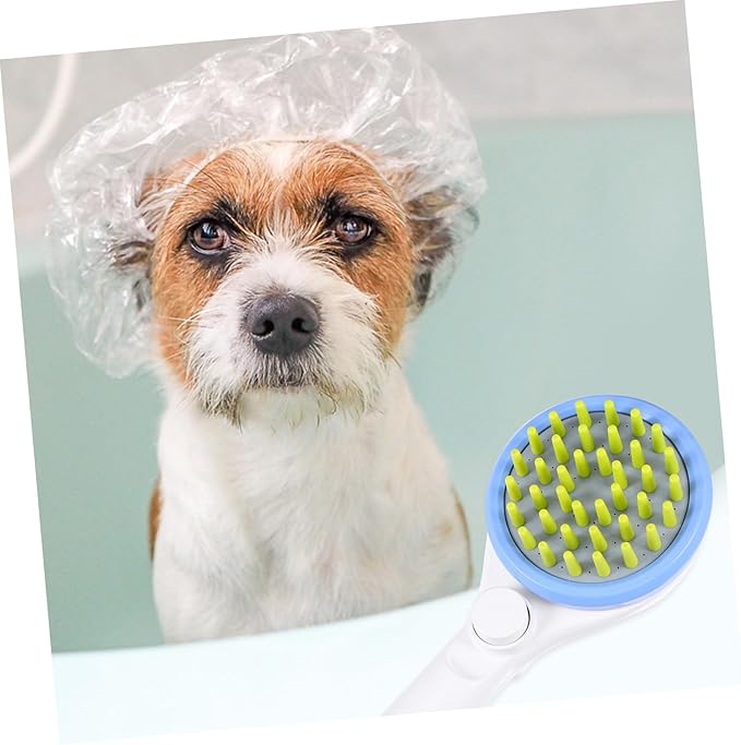 BESPORTBLE Portable Dog Shower Sprayer with Hose Pet Puppy Bathing Sprinkler and Massage Scrubber for Long Haired Pets Easy One Hand Rinse and Brush Bathing