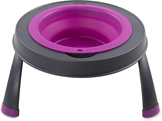 Dexas Pets Single Elevated Pet Feeder/Pet Bowl, 4 Cup Capacity, Fuchsia, Large/4 Cup Capacity