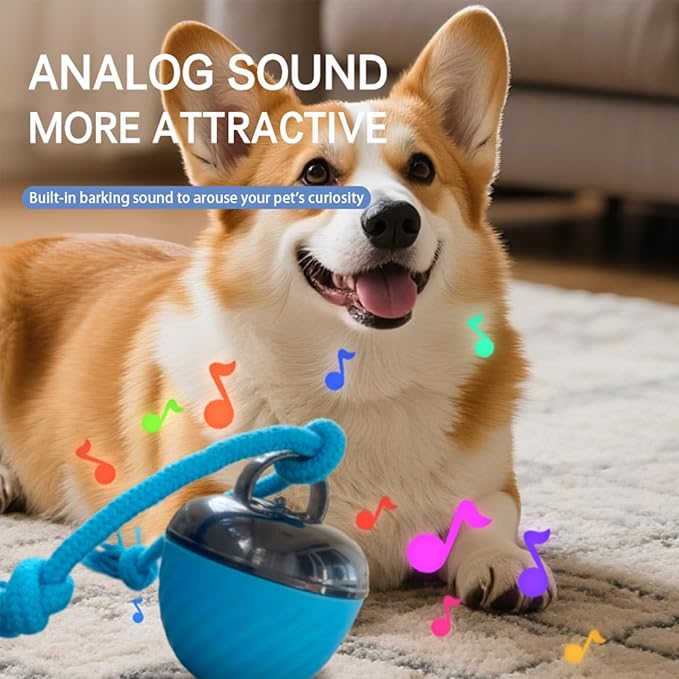 Power Tail 2.0 Automatic Moving Dog Ball - Interactive Dog Toy | Self-Rolling, Motion Activated Electric Pet Ball to Keep Dogs Busy & Relieve Boredom (Suitable for All Dog Breeds)