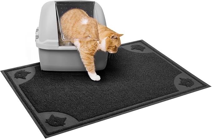 Mr. Pen- Large Cat Litter Mat, 23”x 35”, Black Cat Litter Box Mat, Cat Litter Mat Litter Trapping Mat, Cat Mats for Litter Large, Litter Mat for Litter Box, Large Litter Mat