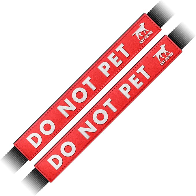 Tuff Pupper Waterproof Leash Sleeve | Fits Any Standard Size 1 Inch Wide Leash | Dual Sided Message | Durable Neoprene & Silicone | Odor & Stink Proof | Easy Secure On & Off (2 Pack, Do Not Pet)