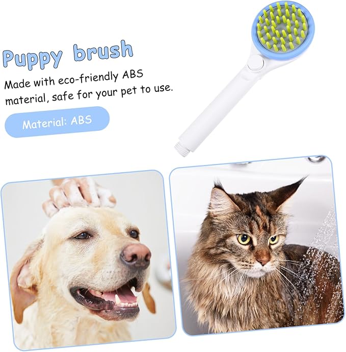 Abaodam Dog Shower Sprayer Massaging Brush with Hose Multi Functional Pet Bathing Tool for Combing Rinsing and Gentle Skin Massage Easy One Hand Water Control Fast Full Coverage Spray for